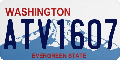 WA license plate ATV1607