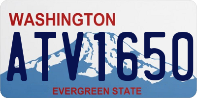 WA license plate ATV1650
