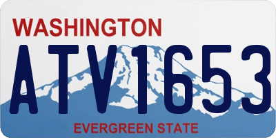 WA license plate ATV1653