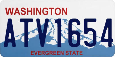 WA license plate ATV1654