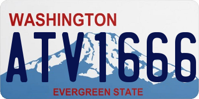WA license plate ATV1666