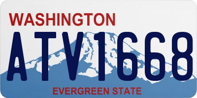 WA license plate ATV1668
