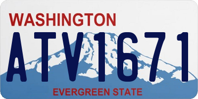 WA license plate ATV1671