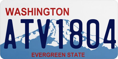 WA license plate ATV1804
