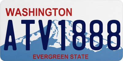 WA license plate ATV1888