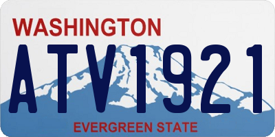 WA license plate ATV1921