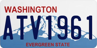 WA license plate ATV1961