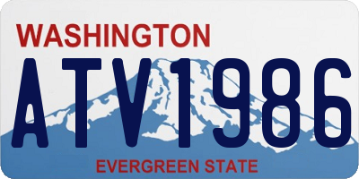 WA license plate ATV1986