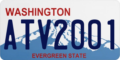 WA license plate ATV2001