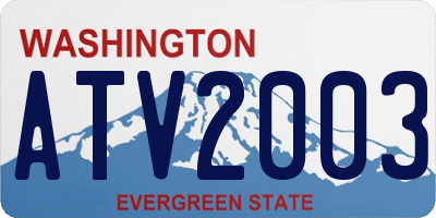 WA license plate ATV2003