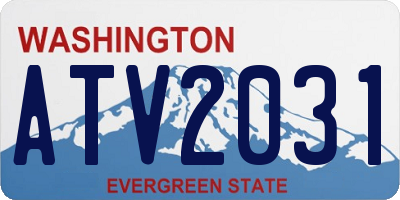 WA license plate ATV2031