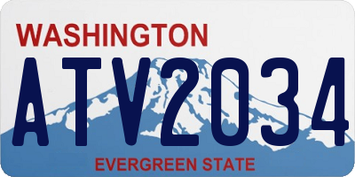 WA license plate ATV2034