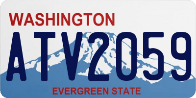 WA license plate ATV2059