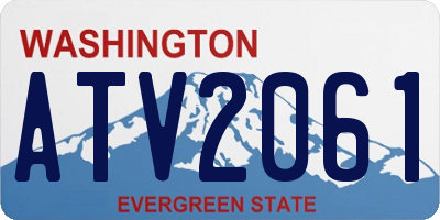 WA license plate ATV2061