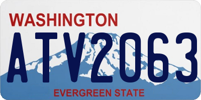 WA license plate ATV2063