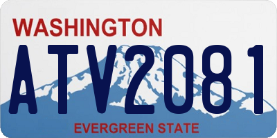 WA license plate ATV2081