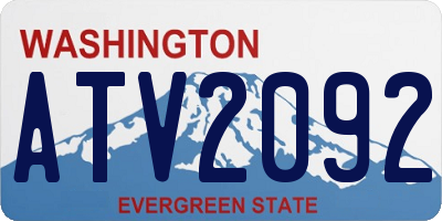 WA license plate ATV2092