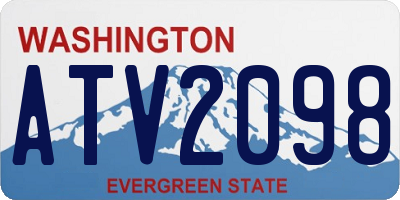 WA license plate ATV2098