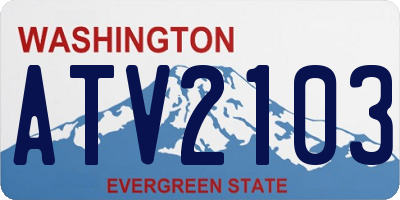 WA license plate ATV2103