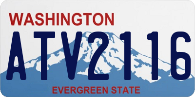 WA license plate ATV2116
