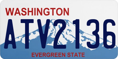 WA license plate ATV2136