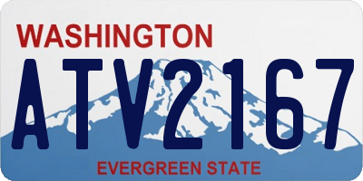WA license plate ATV2167