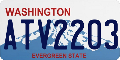 WA license plate ATV2203