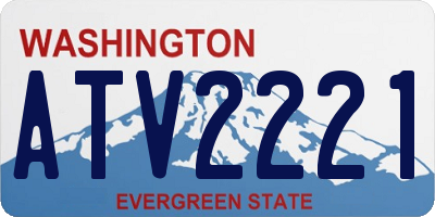 WA license plate ATV2221