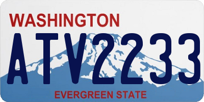 WA license plate ATV2233
