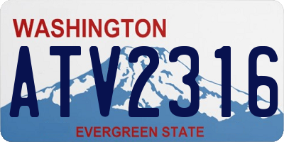 WA license plate ATV2316