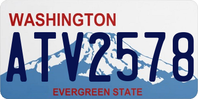 WA license plate ATV2578