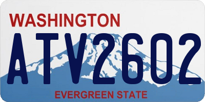 WA license plate ATV2602
