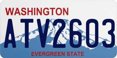 WA license plate ATV2603