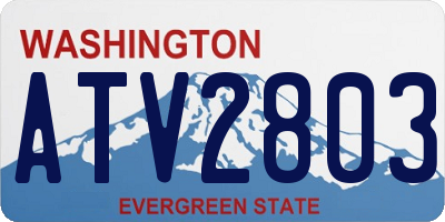 WA license plate ATV2803