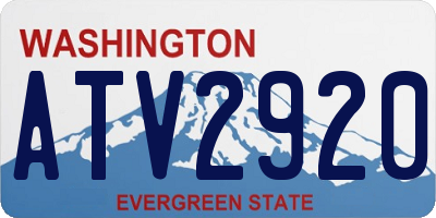 WA license plate ATV2920