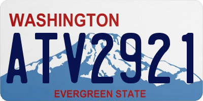 WA license plate ATV2921