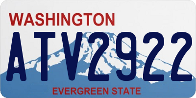WA license plate ATV2922