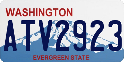 WA license plate ATV2923