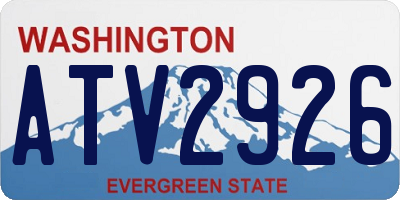 WA license plate ATV2926