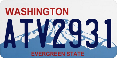 WA license plate ATV2931