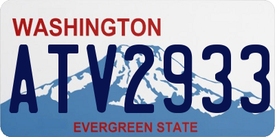 WA license plate ATV2933