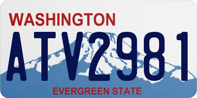 WA license plate ATV2981