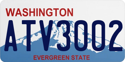 WA license plate ATV3002