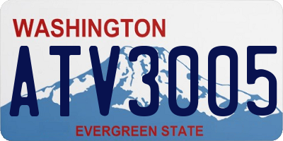 WA license plate ATV3005