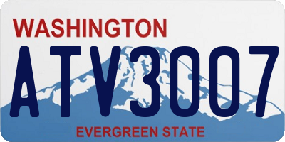 WA license plate ATV3007