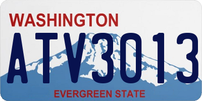 WA license plate ATV3013