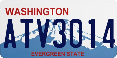 WA license plate ATV3014