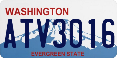 WA license plate ATV3016
