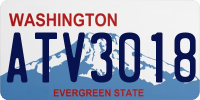 WA license plate ATV3018