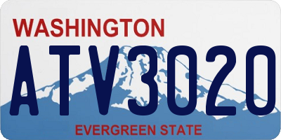 WA license plate ATV3020